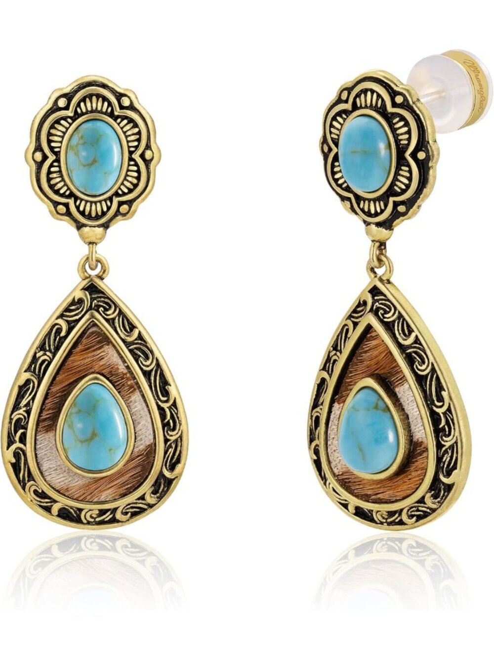 Turquoise Dangle Earrings for Women | TearDrop Design | Boho Jewelry Accessory